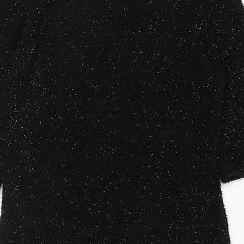 River Island Womens Black Polyester Shift Size 12 Square Neck Pullover