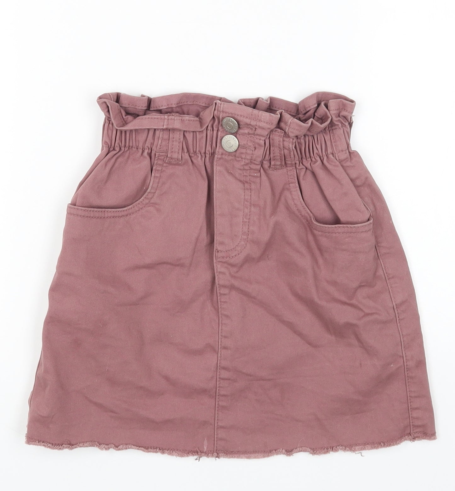 George Girls Purple Cotton Mini Skirt Size 8-9 Years Regular Button
