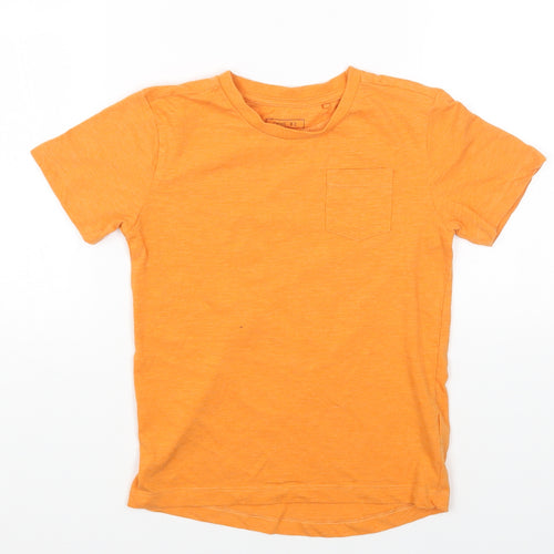NEXT Boys Orange Cotton Basic T-Shirt Size 5 Years Round Neck Pullover