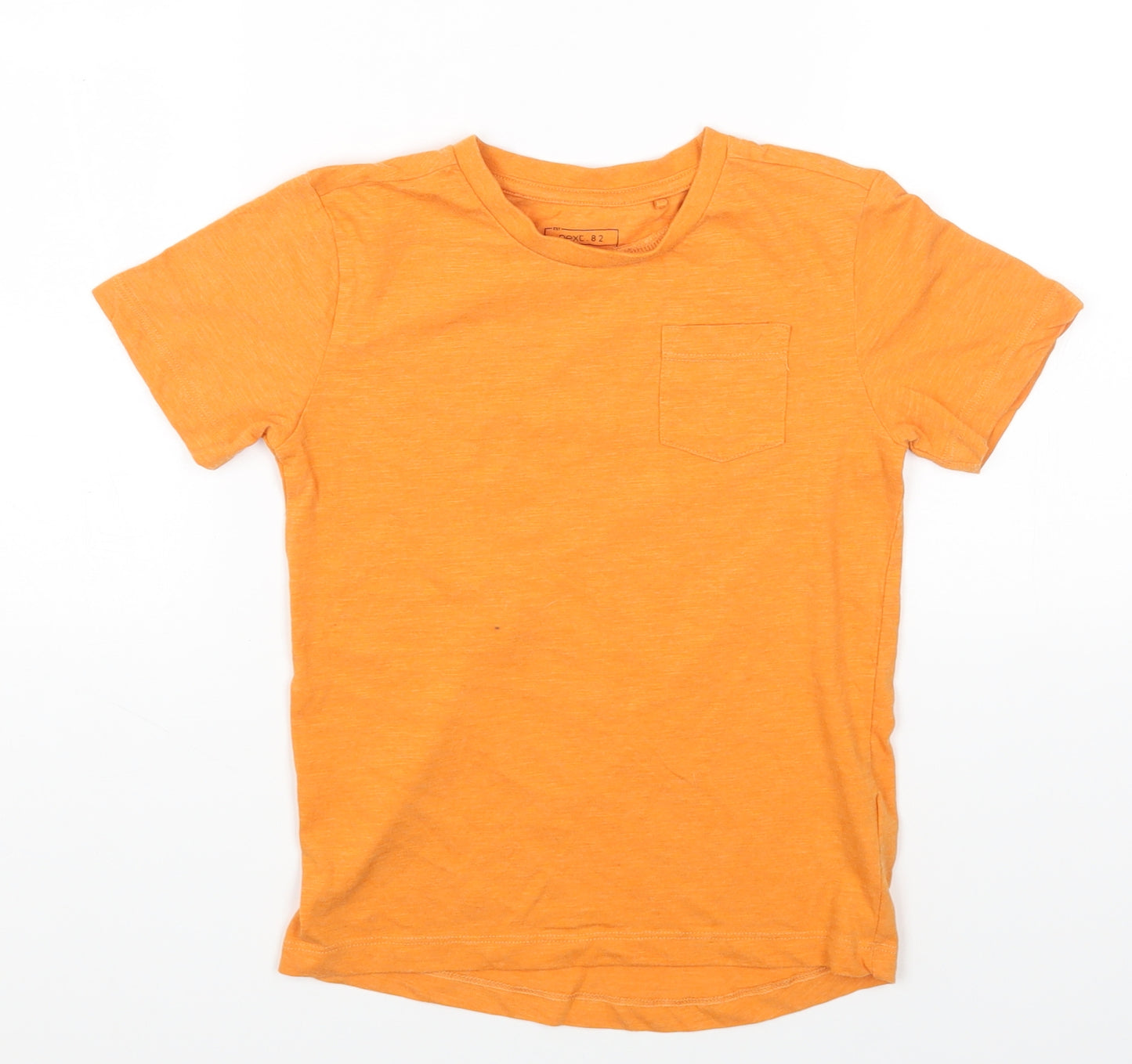 NEXT Boys Orange Cotton Basic T-Shirt Size 5 Years Round Neck Pullover