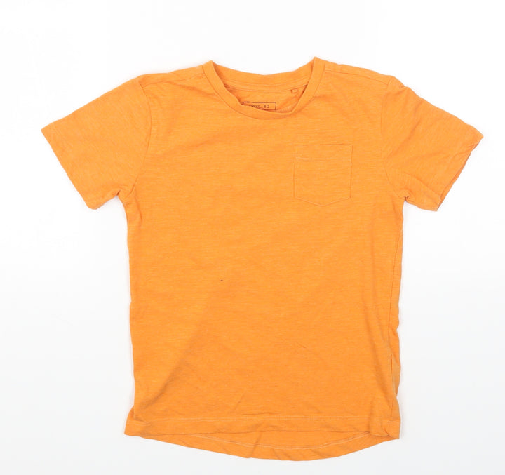 NEXT Boys Orange Cotton Basic T-Shirt Size 5 Years Round Neck Pullover