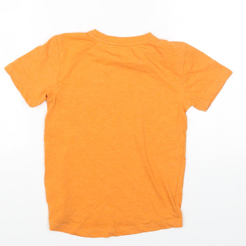 NEXT Boys Orange Cotton Basic T-Shirt Size 5 Years Round Neck Pullover