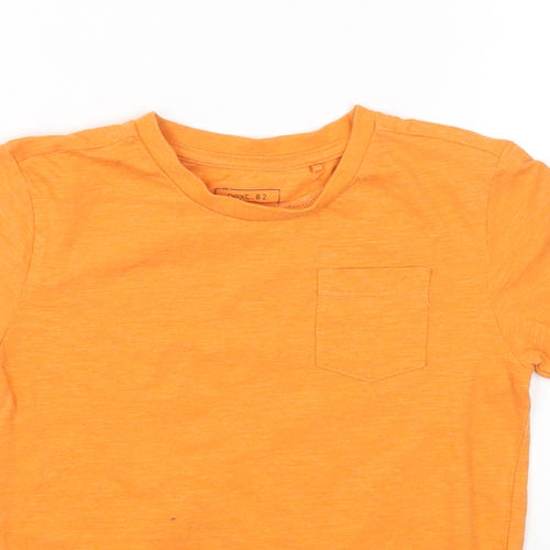NEXT Boys Orange Cotton Basic T-Shirt Size 5 Years Round Neck Pullover
