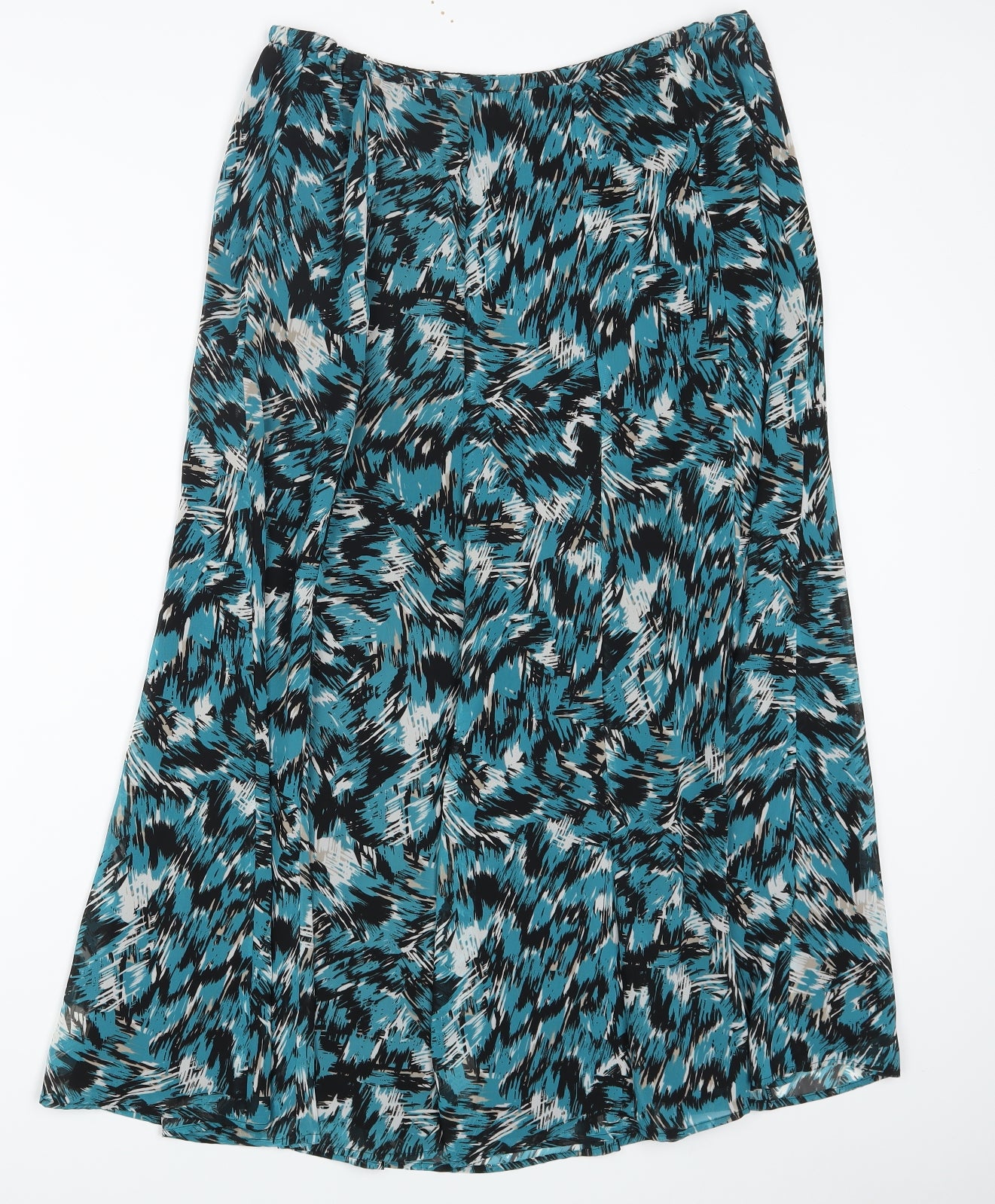 Windsmoor Womens Multicoloured Geometric Polyester A-Line Skirt Size 14 Zip