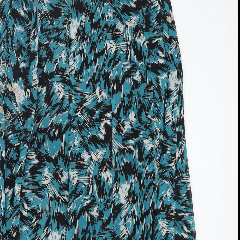 Windsmoor Womens Multicoloured Geometric Polyester A-Line Skirt Size 14 Zip