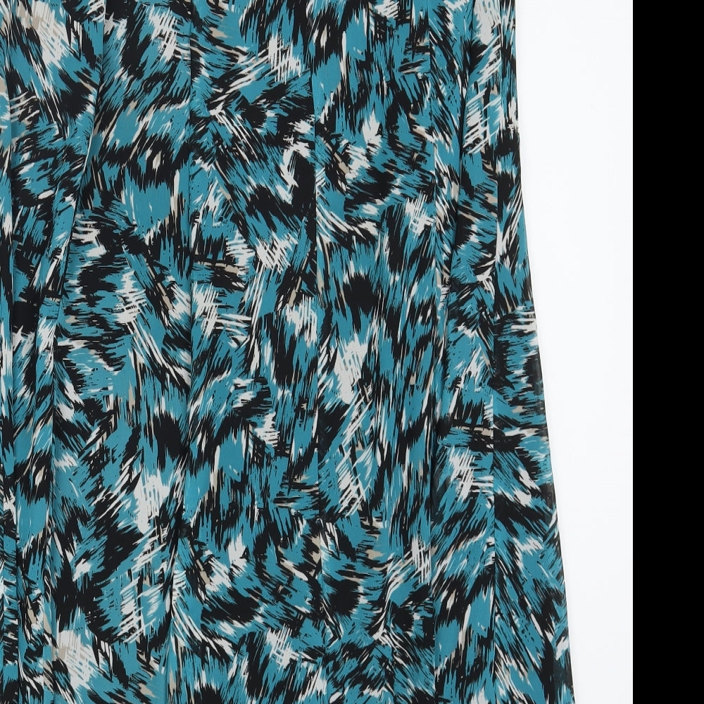 Windsmoor Womens Multicoloured Geometric Polyester A-Line Skirt Size 14 Zip