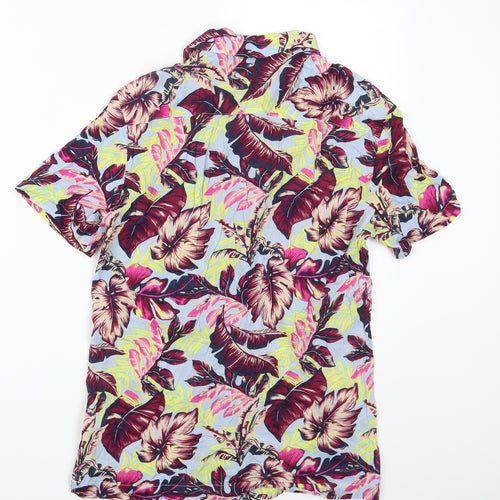 NEXT Womens Multicoloured Floral Viscose Basic Button-Up Size S Collared