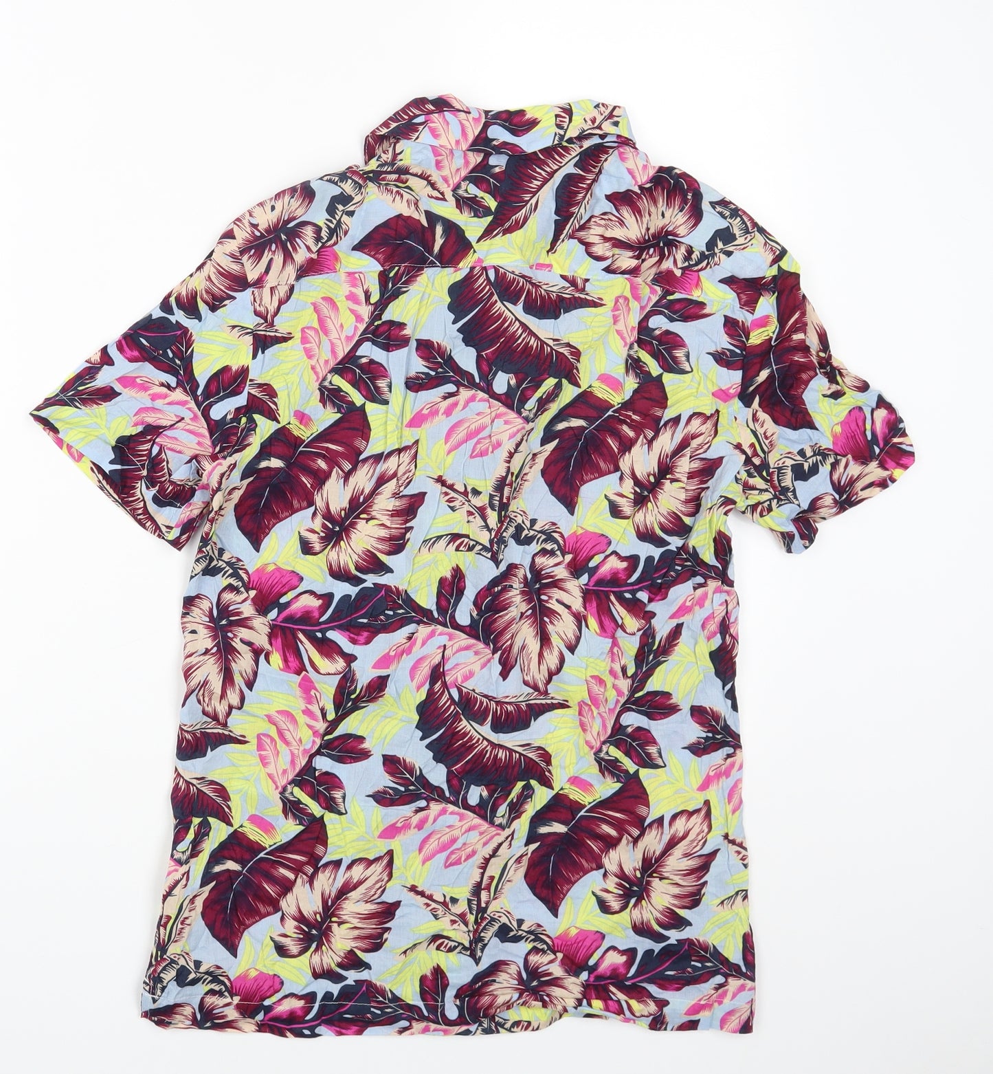 NEXT Womens Multicoloured Floral Viscose Basic Button-Up Size S Collared