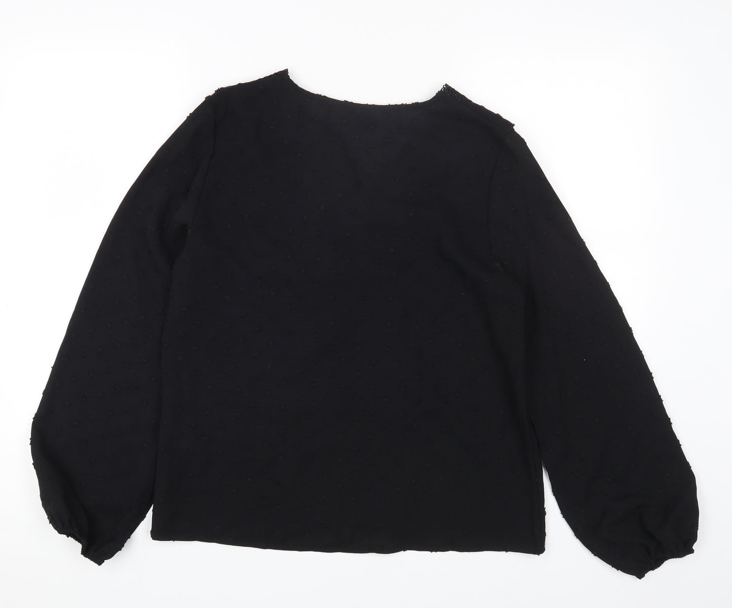 SheIn Womens Black Polyester Basic T-Shirt Size S V-Neck