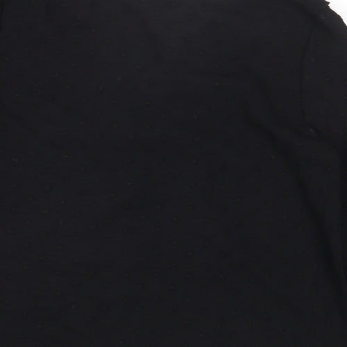 SheIn Womens Black Polyester Basic T-Shirt Size S V-Neck