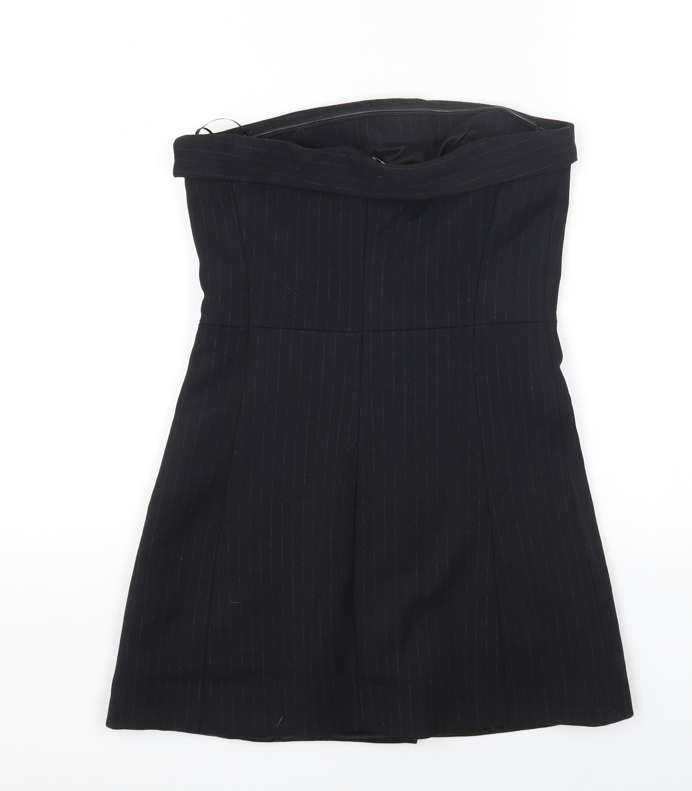 Zara Womens Black Viscose Bodycon Size XL Off the Shoulder Button