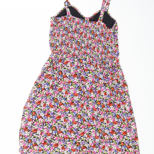 New Look Womens Multicoloured Floral Viscose Fit & Flare Size 6 Sweetheart Pullover