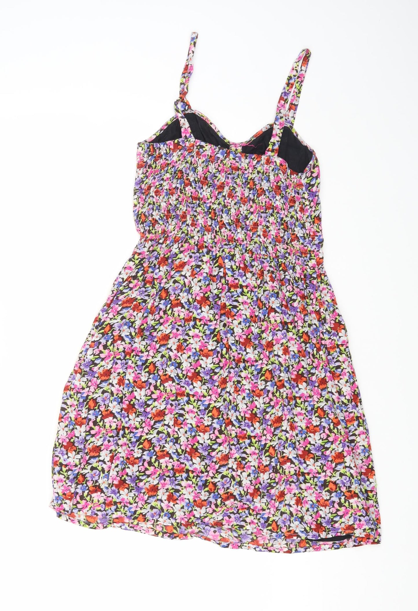 New Look Womens Multicoloured Floral Viscose Fit & Flare Size 6 Sweetheart Pullover