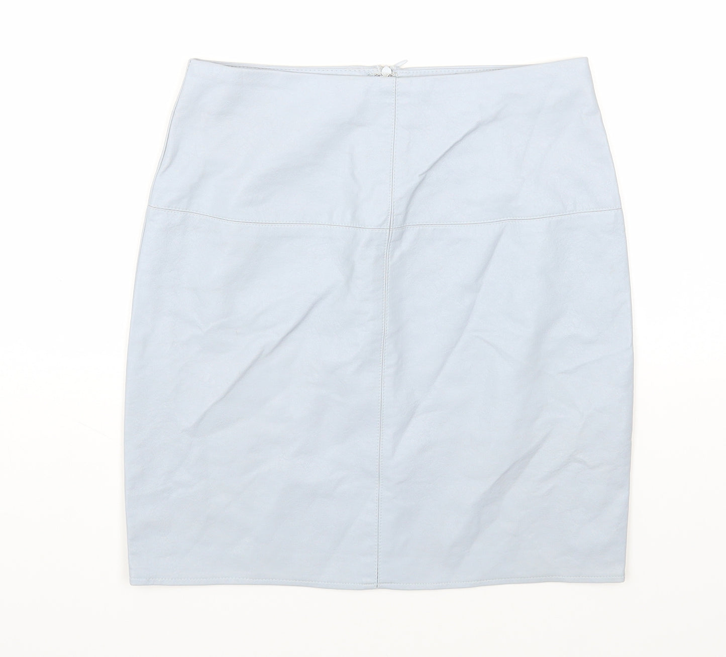 Missguided Womens Blue Polyester Mini Skirt Size 8 Zip