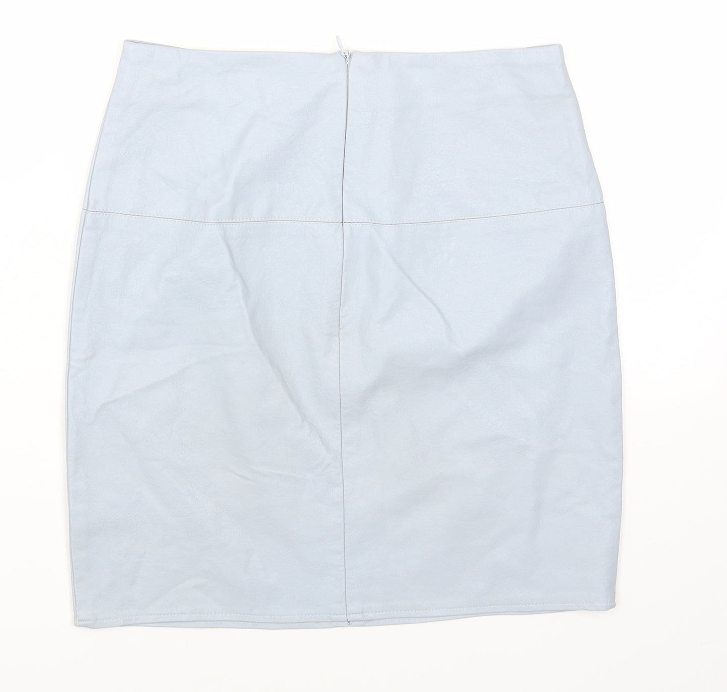 Missguided Womens Blue Polyester Mini Skirt Size 8 Zip