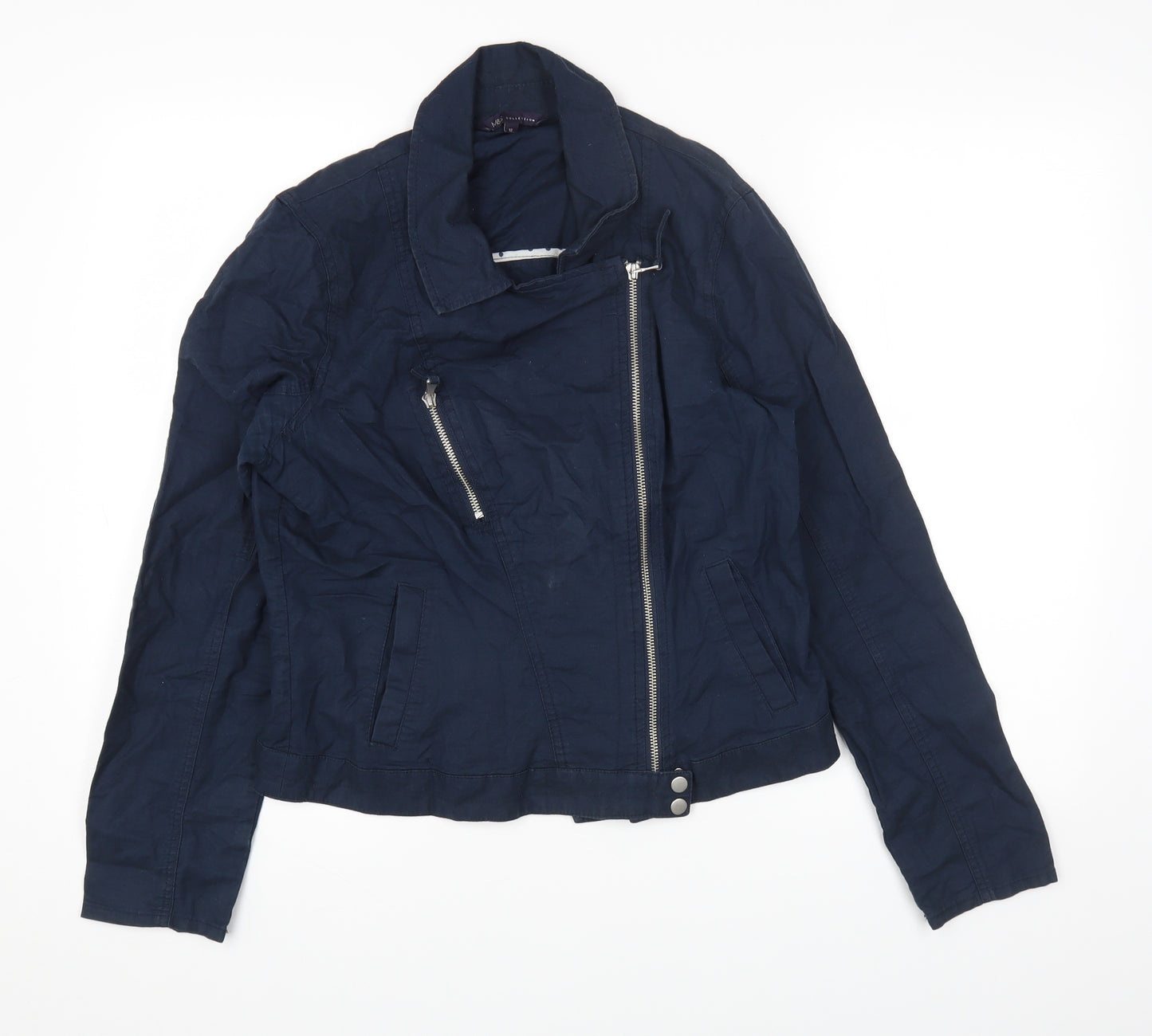 Marks and Spencer Womens Blue Jacket Size 12 Zip