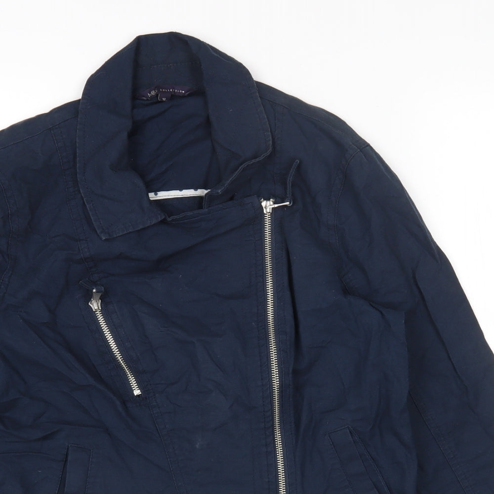Marks and Spencer Womens Blue Jacket Size 12 Zip