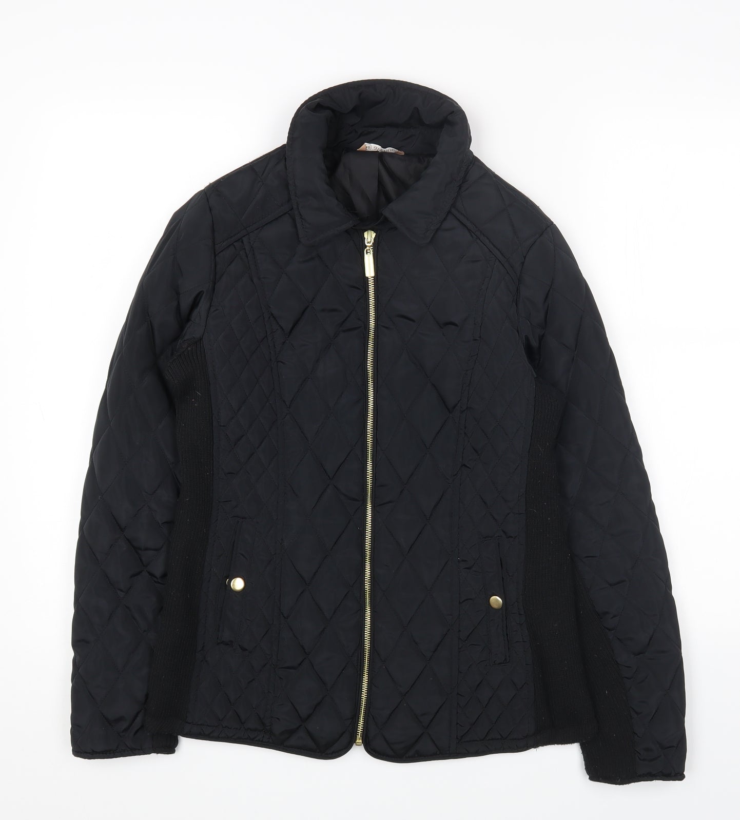 Avenue Womens Black Jacket Size 10 Zip