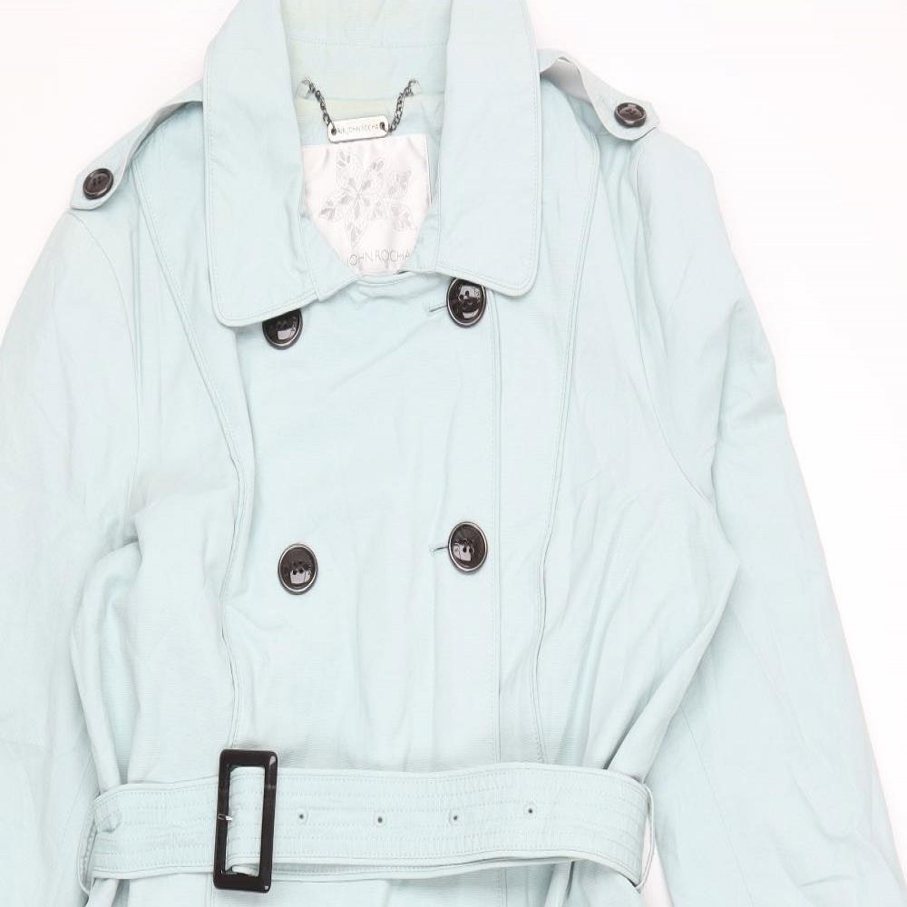 John Rocha Womens Blue Jacket Coat Size 12 Button