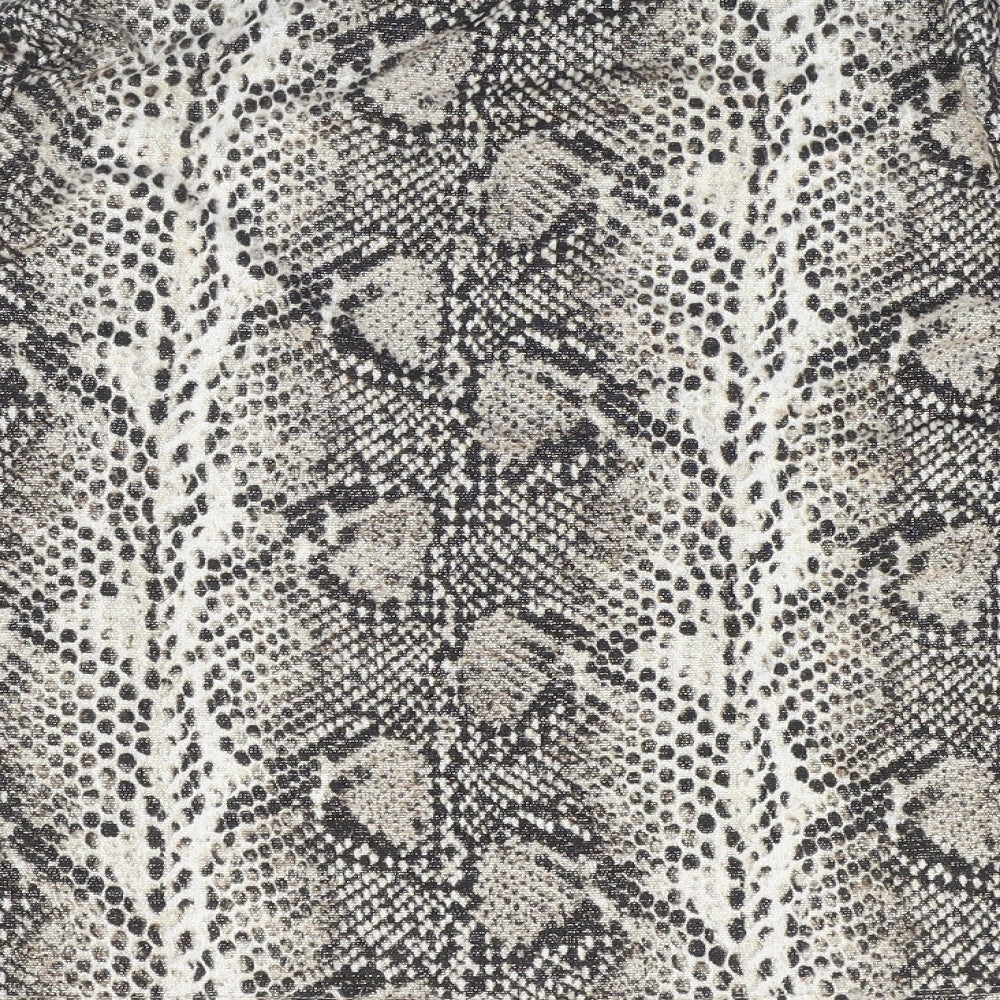 Envy Womens Beige Animal Print Polyester Basic T-Shirt Size 14 Boat Neck - Snakeskin pattern