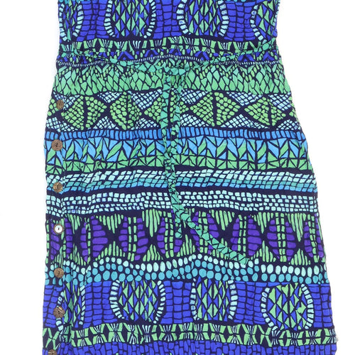 R&K Womens Multicoloured Geometric Rayon Maxi Size 8 Round Neck Tie