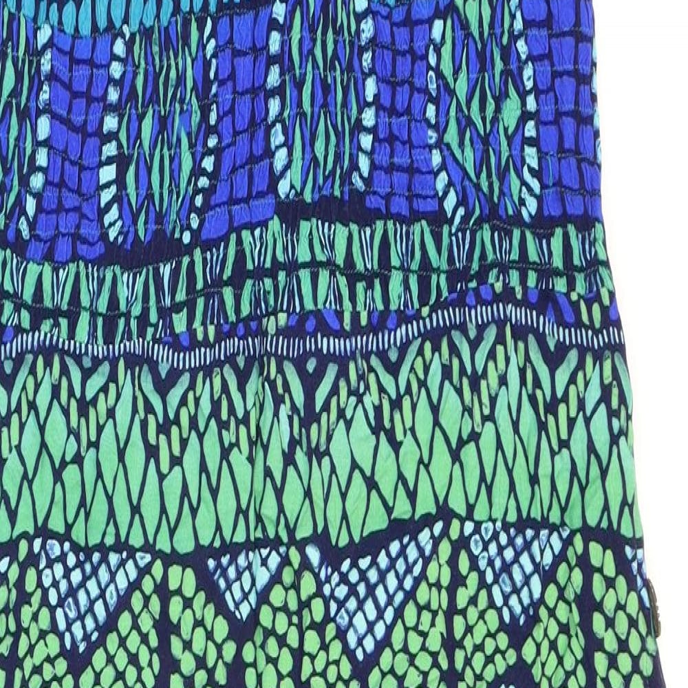 R&K Womens Multicoloured Geometric Rayon Maxi Size 8 Round Neck Tie