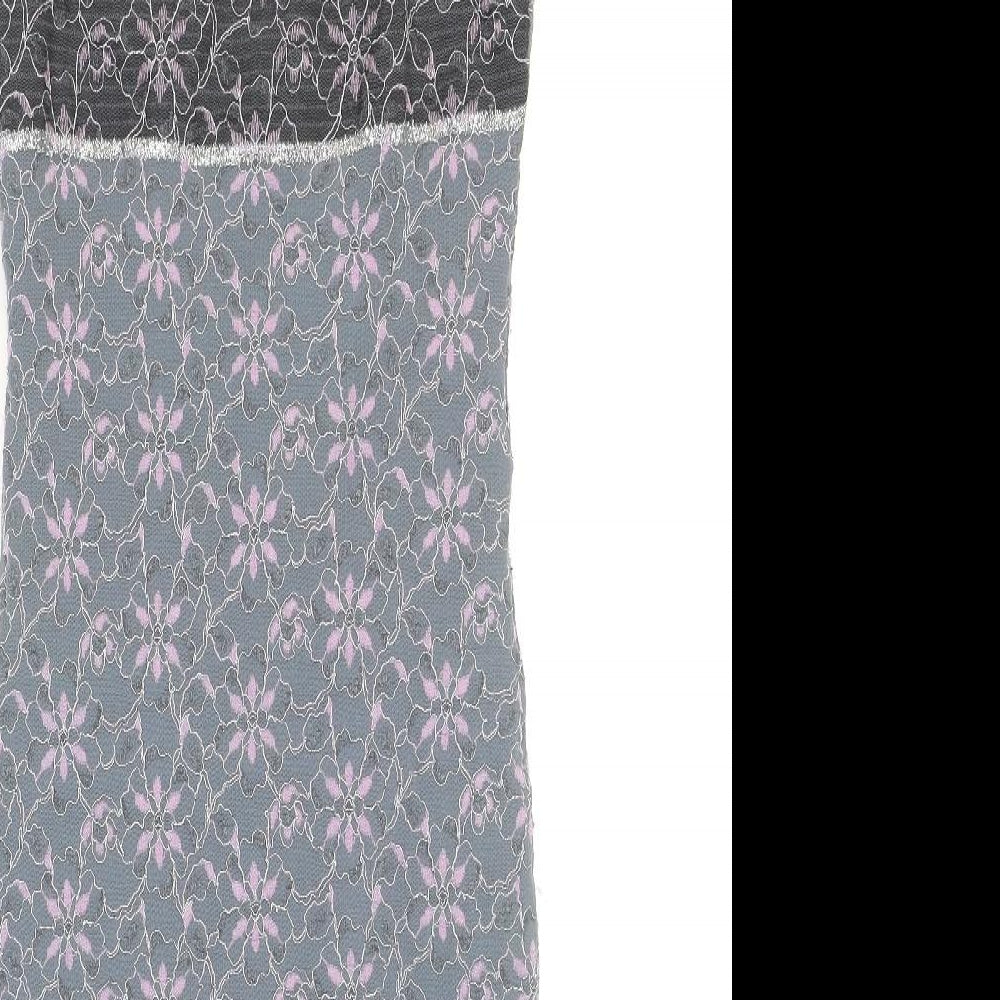 Jane Norman Womens Multicoloured Floral Nylon Bodycon Size M Square Neck Pullover - Size M/L. Asymmetric