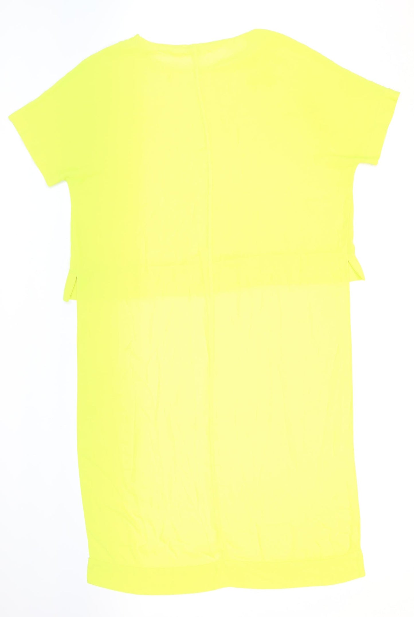 River Island Womens Yellow Polyester Basic Blouse Size 14 Boat Neck - Cropped front
