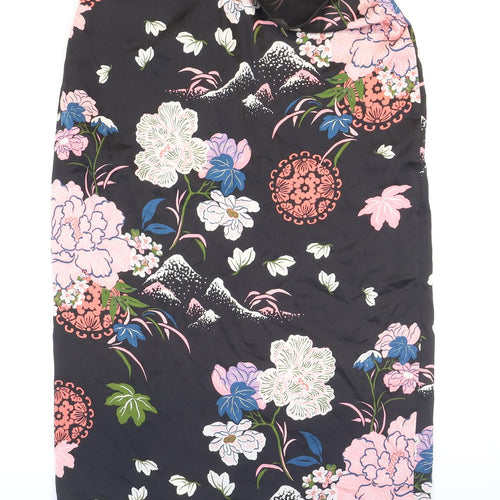 Zara Womens Multicoloured Floral Polyester Maxi Skirt Size XL Zip