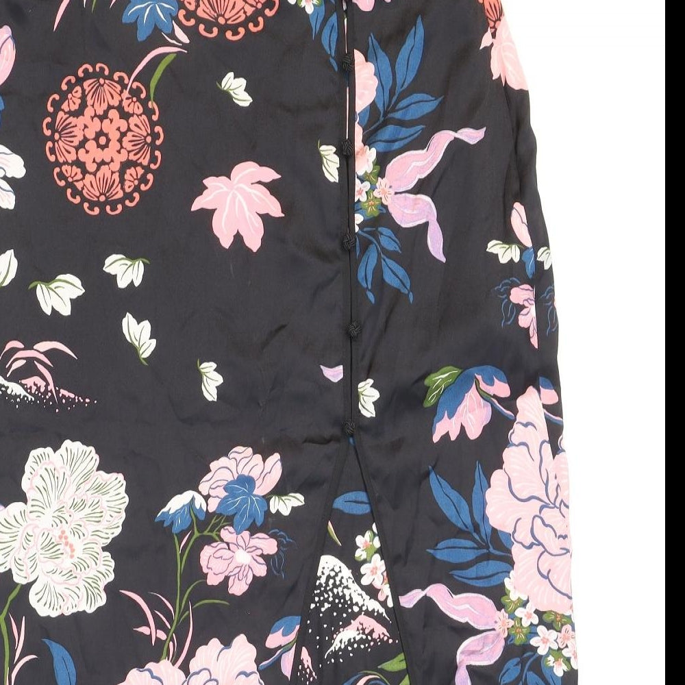 Zara Womens Multicoloured Floral Polyester Maxi Skirt Size XL Zip