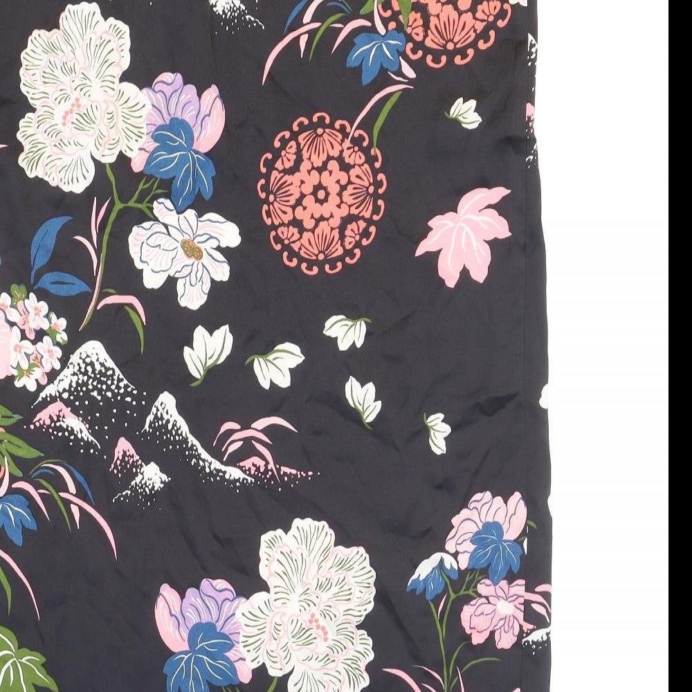 Zara Womens Multicoloured Floral Polyester Maxi Skirt Size XL Zip
