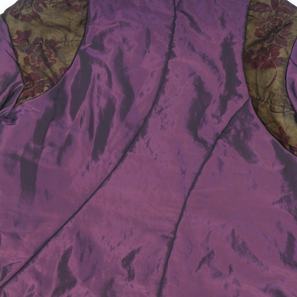 Jocavi Womens Purple Floral Puffer Jacket Jacket Size 12 Zip