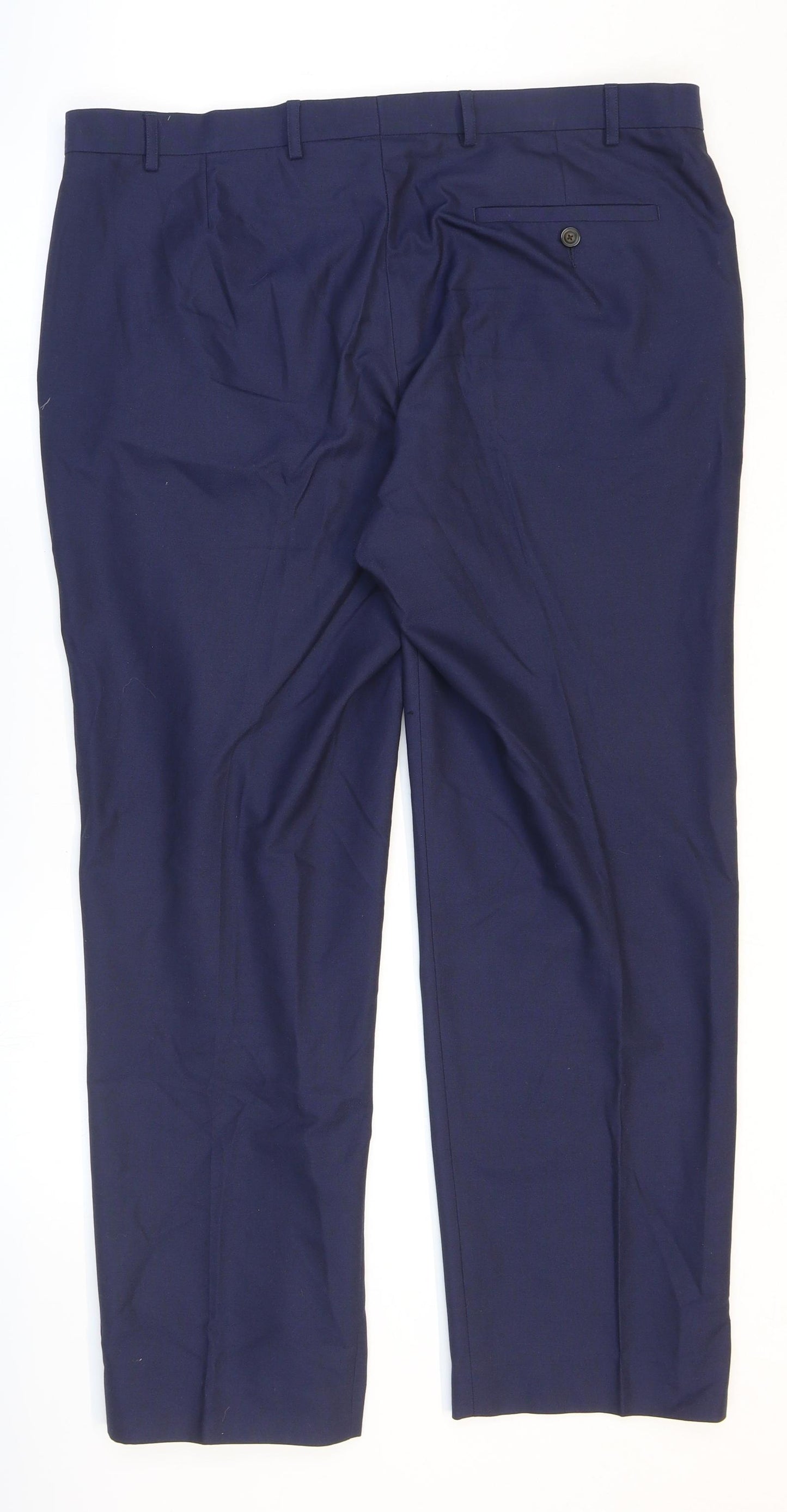 Marks and Spencer Mens Blue Polyester Dress Pants Trousers Size 38 in L29 in Regular Zip