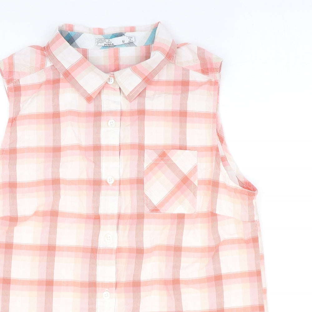prAna Womens Multicoloured Plaid Cotton Basic Button-Up Size M Collared