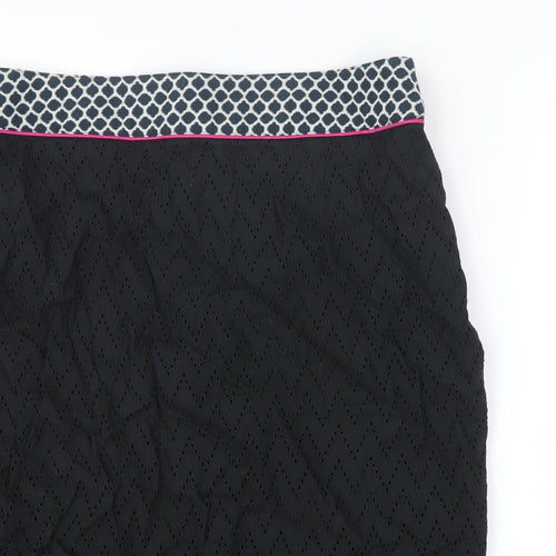 Clements Ribeiro Womens Black Cotton Straight & Pencil Skirt Size 14 Zip