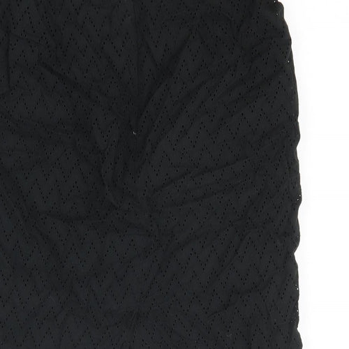 Clements Ribeiro Womens Black Cotton Straight & Pencil Skirt Size 14 Zip