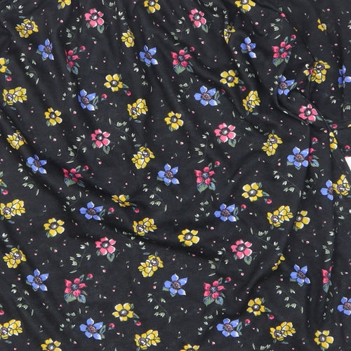 Papaya Womens Black Floral Polyester Basic Size 18 Off the Shoulder