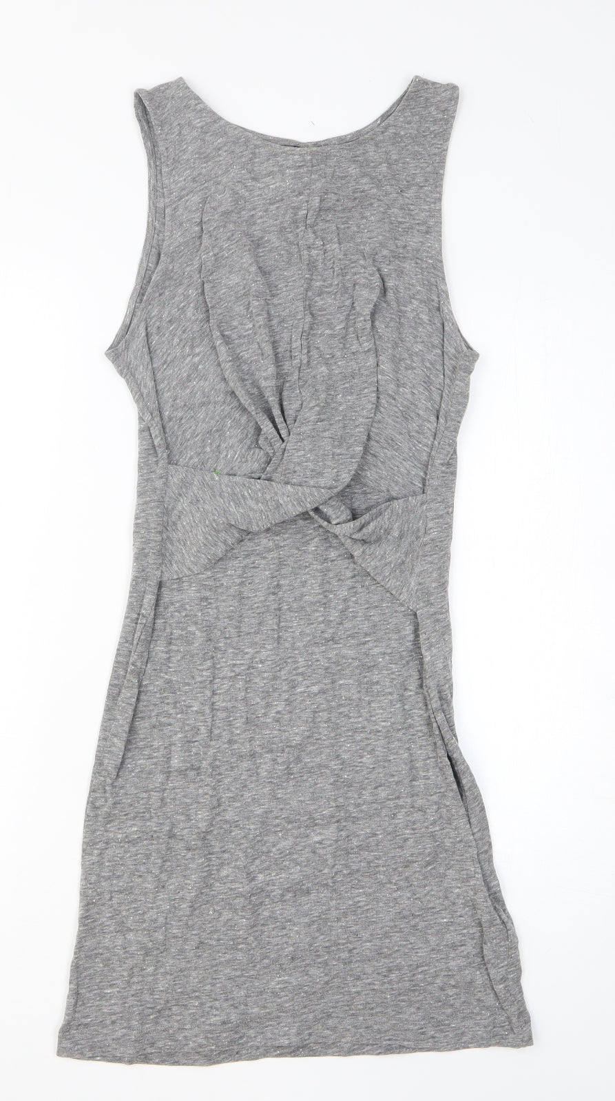 H&M Womens Grey Cotton Tank Dress Size M Scoop Neck Pullover