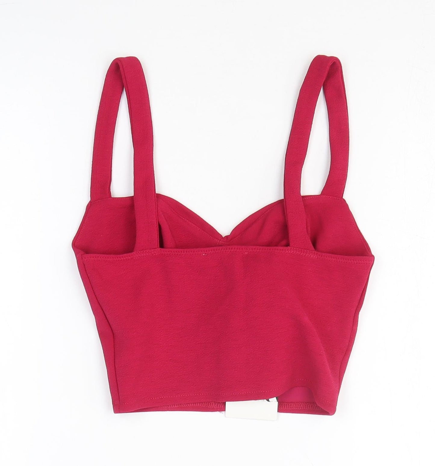 Zara Womens Red Polyester Cropped Tank Size S V-Neck