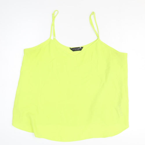 Dorothy Perkins Womens Yellow Polyester Basic Tank Size 16 V-Neck