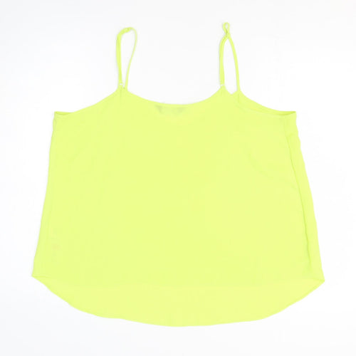 Dorothy Perkins Womens Yellow Polyester Basic Tank Size 16 V-Neck
