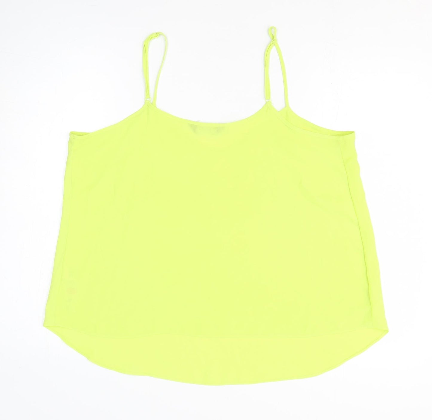 Dorothy Perkins Womens Yellow Polyester Basic Tank Size 16 V-Neck
