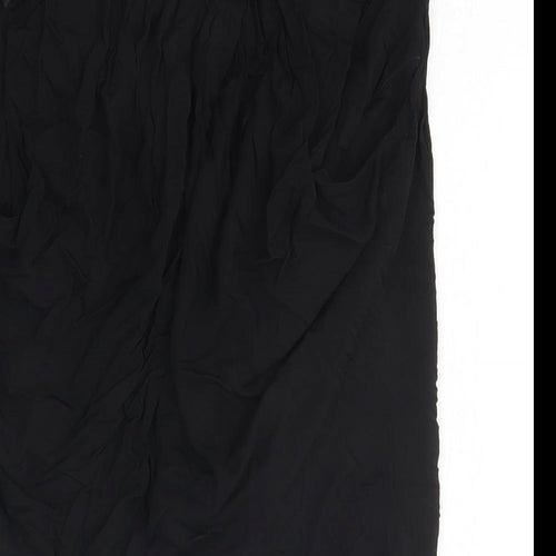 Karen Millen Womens Black Cotton Wrap T-Shirt Size 10 V-Neck