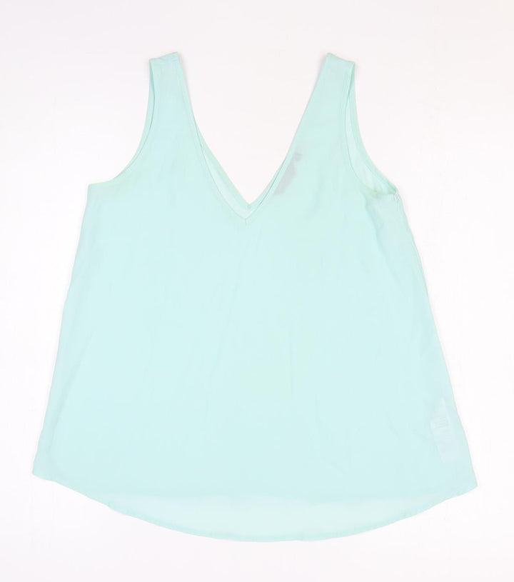 Dorothy Perkins Womens Blue Polyester Basic Tank Size 8 V-Neck