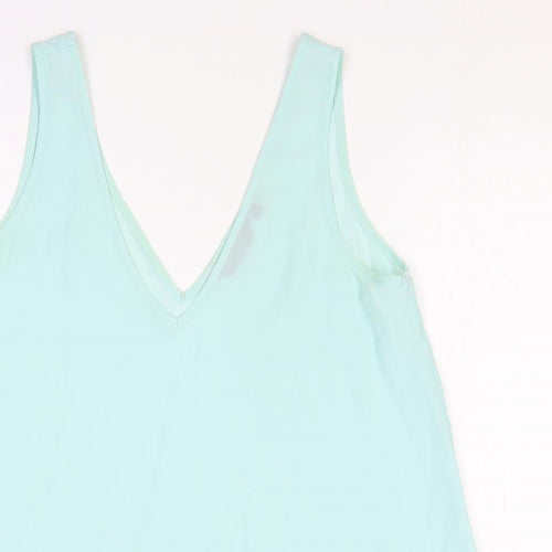 Dorothy Perkins Womens Blue Polyester Basic Tank Size 8 V-Neck