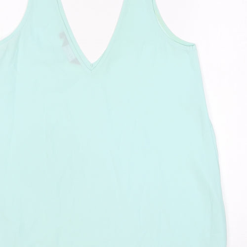Dorothy Perkins Womens Blue Polyester Basic Tank Size 8 V-Neck