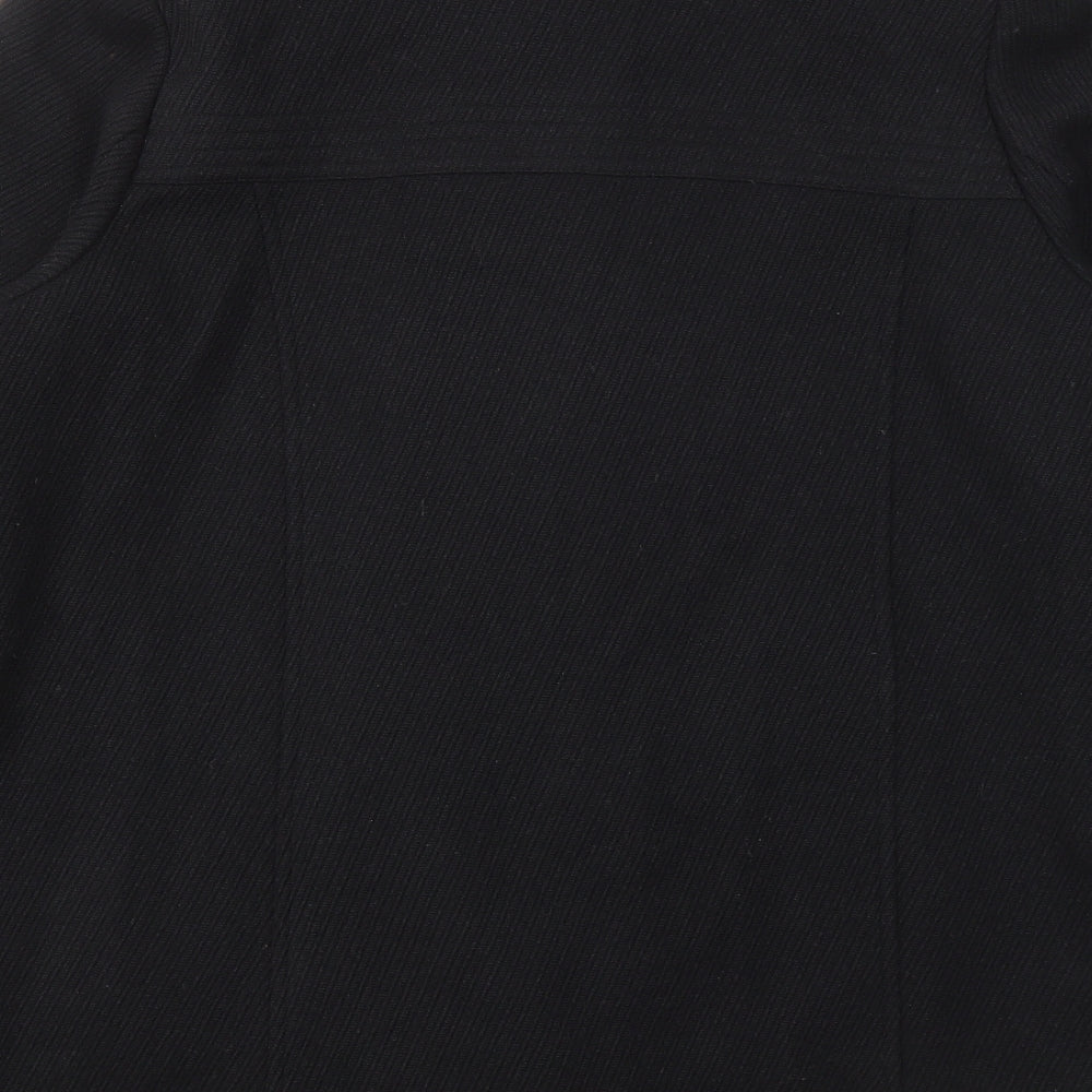 Finesse Womens Black Overcoat Coat Size 18 Button