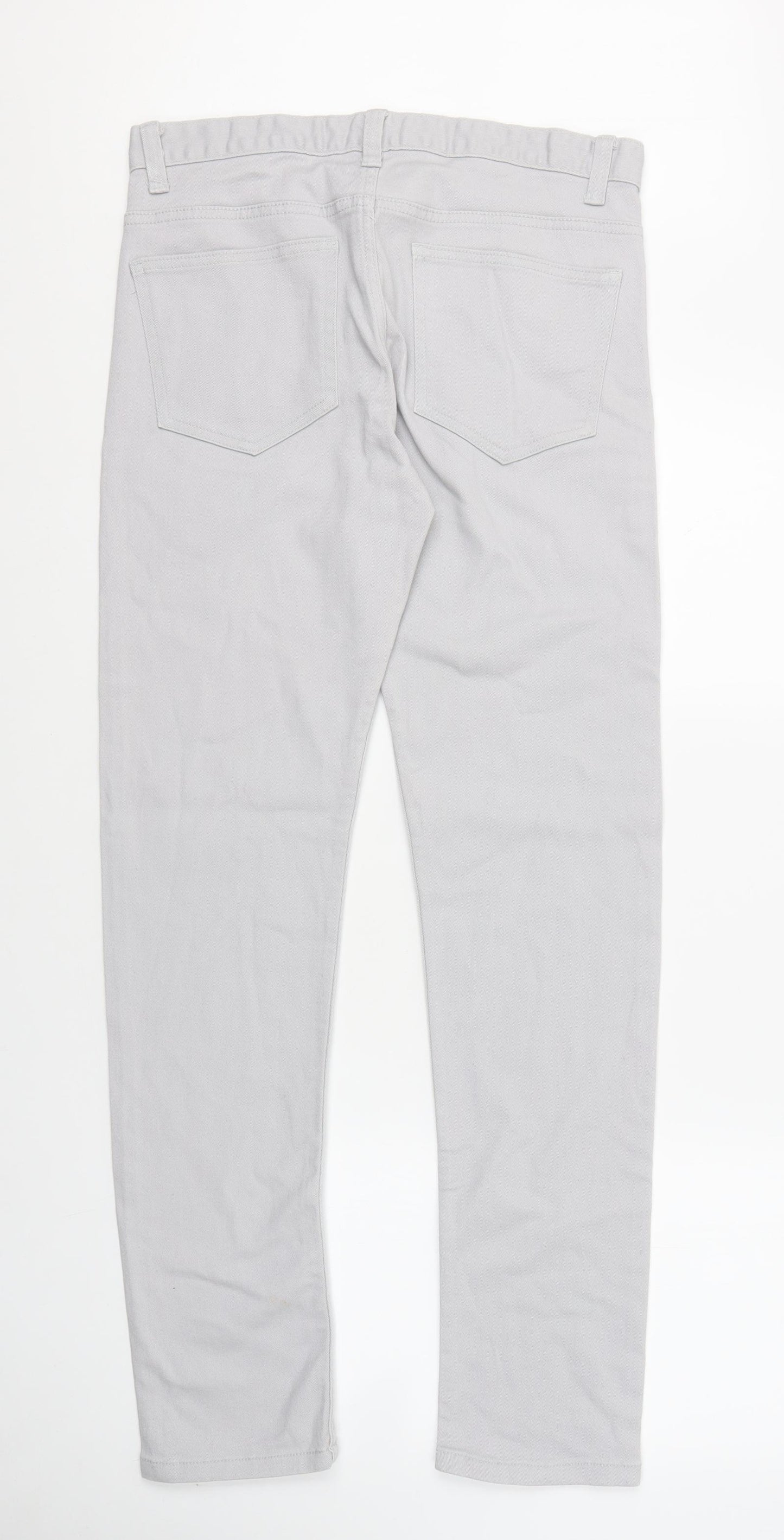 Denim & Co. Womens Grey Cotton Skinny Jeans Size 10 L32 in Slim Zip