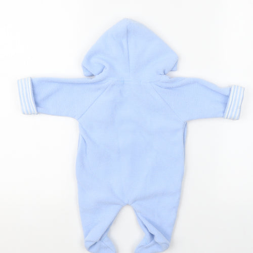 Baby C Baby Blue Geometric 100% Polyester Babygrow One-Piece Size 0-3 Months Button - Cow print