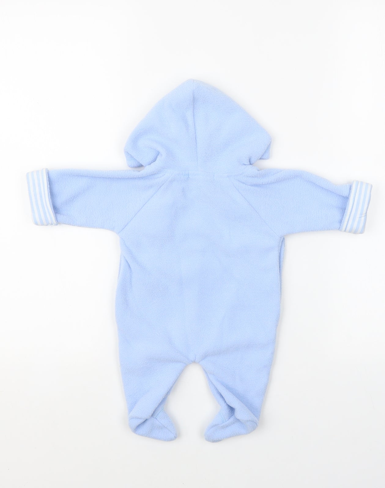 Baby C Baby Blue Geometric 100% Polyester Babygrow One-Piece Size 0-3 Months Button - Cow print